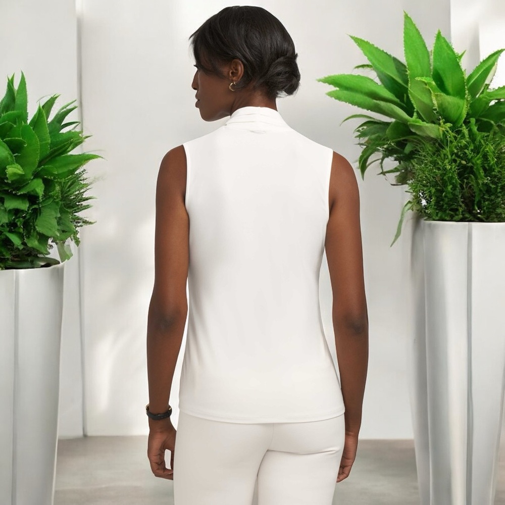 Anne Klein Harmony Pleat Neck Shell Top - Picture 3 of 16
